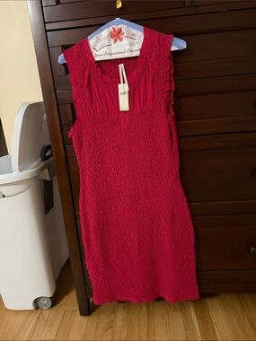 Magenta Sleeveless Textured Mini Dress by Anthropologie size S NWT